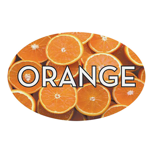 A white oval Bollin Bakery sticker with orange text and an orange peel.