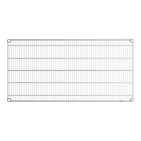 A close-up of a Lavex Pro heavy-duty wire shelf grid.