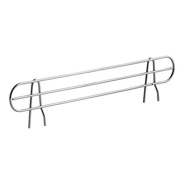 A metal shelf ledge with three bars.