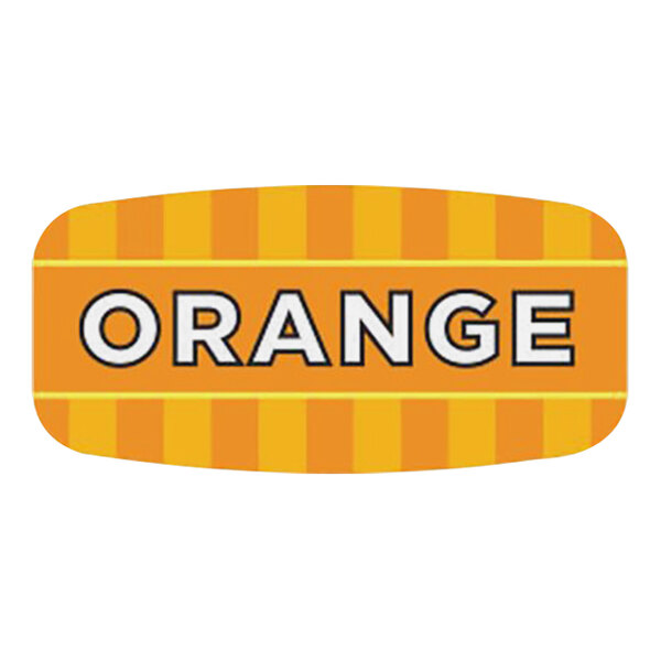 A white rectangular Bollin label with an orange rectangular outline and orange text.