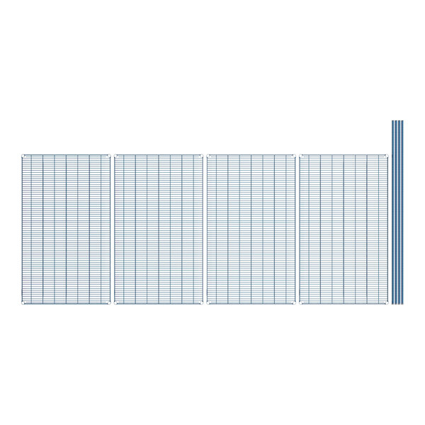 A blue grid shelf kit with 4 shelves.