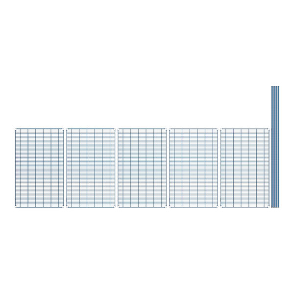 A row of white and blue grids.