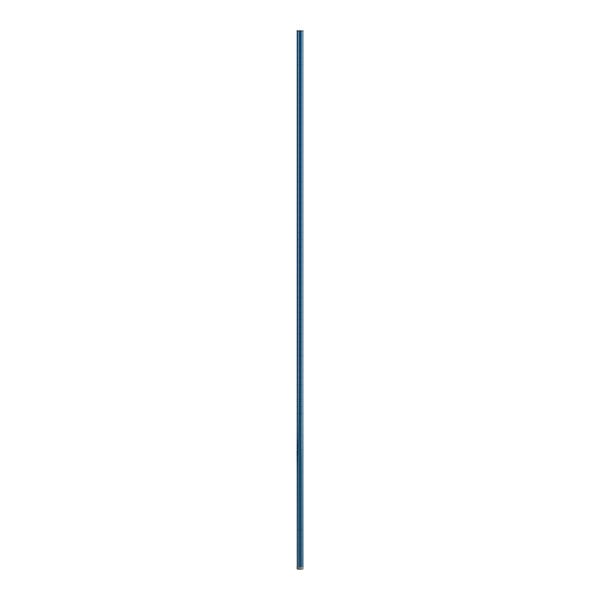 A long blue pole with a white background.