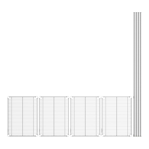 A wire shelf kit with posts in a grid configuration.