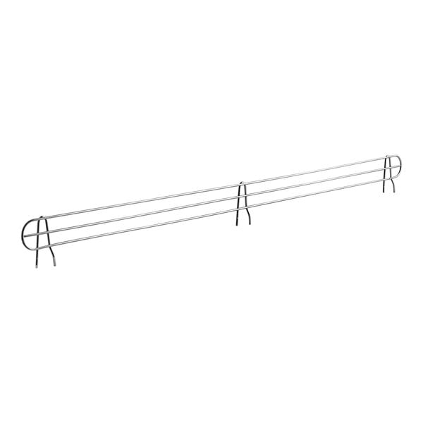 A metal wire rack with three metal bars on it.