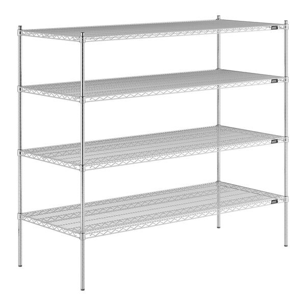 A Lavex Pro wire shelving unit with three shelves.
