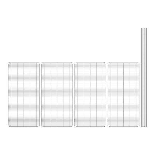 A row of grids on a white background.