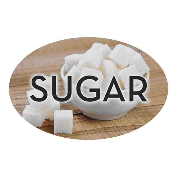 A white bowl of sugar cubes with a Bollin oval sugar label.