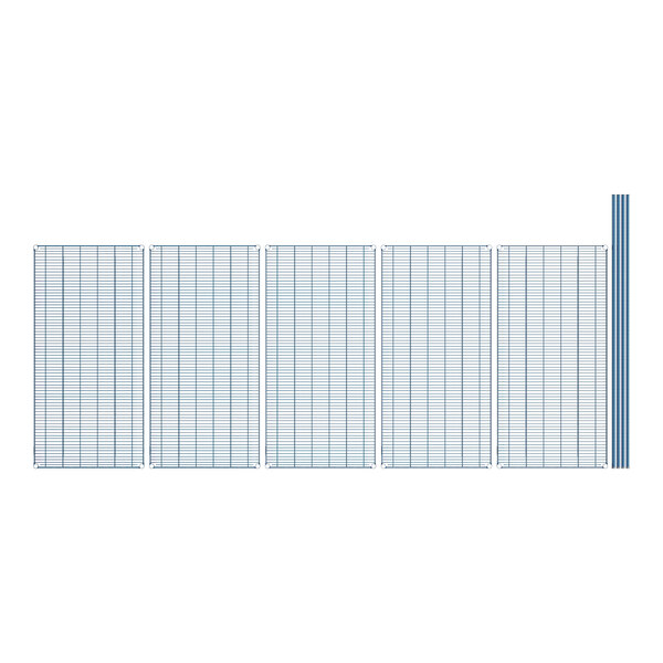 A row of grids with blue lines.