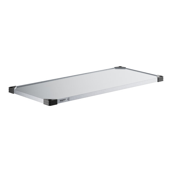 A white rectangular Regency galvanized steel wall shelf.