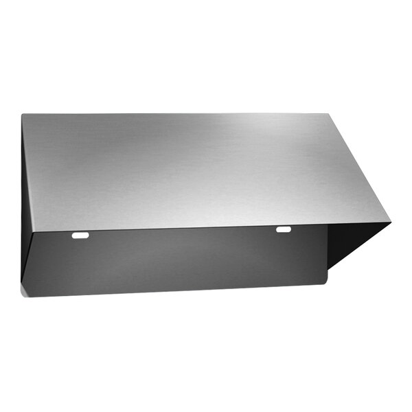 An American Specialties stainless steel Vandal-Resistant Toilet Paper Hood with a curved edge.