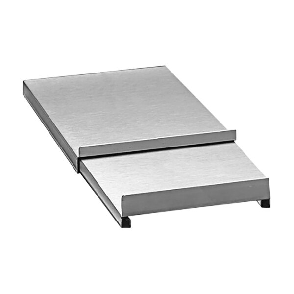A stainless steel Advance Tabco underbar ice bin with a sliding lid.