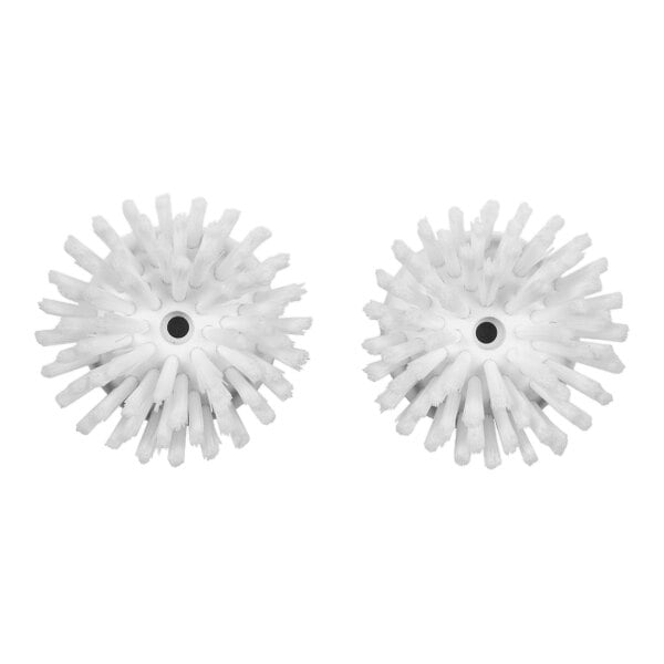 Two white OXO Good Grips soap dispensing palm brush refills.