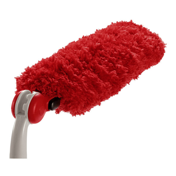 A red microfiber duster refill compatible with OXO Good Grips models 1334580 and 1335180.