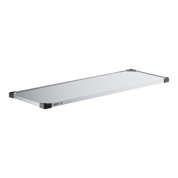 A white rectangular Regency galvanized steel wall shelf.