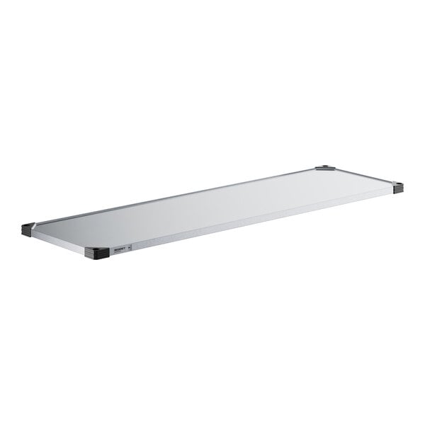 A white rectangular Regency galvanized steel wall shelf.