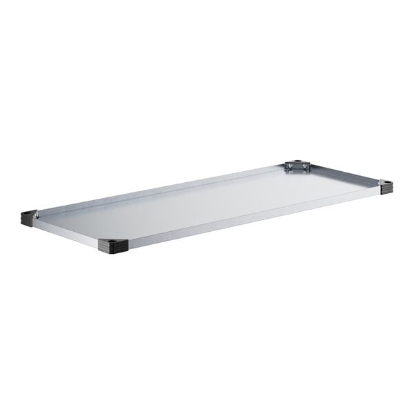 A white rectangular Regency galvanized steel wall shelf.