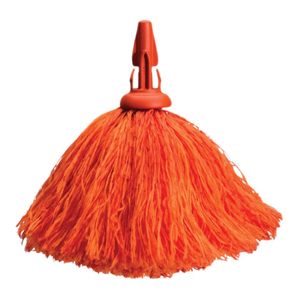 An OXO Good Grips delicate duster refill on an orange plastic dowel.