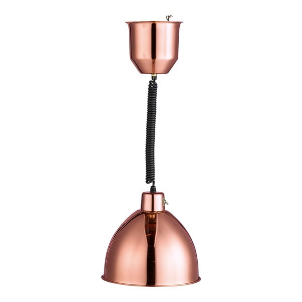 Hanson Heat Lamps 800-RET-COP Retractable Cord Ceiling Mount Heat Lamp with Bright Copper Finish