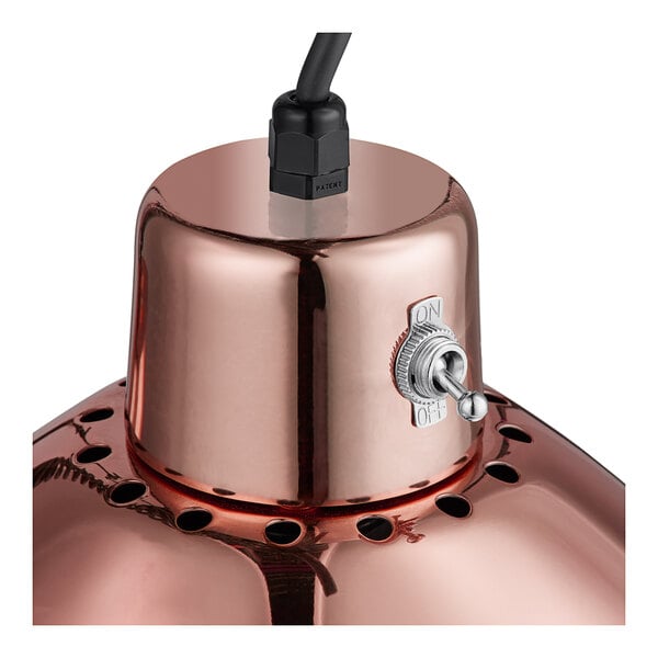 Hanson Heat Lamps 800-RET-COP Retractable Cord Ceiling Mount Heat Lamp with Bright Copper Finish