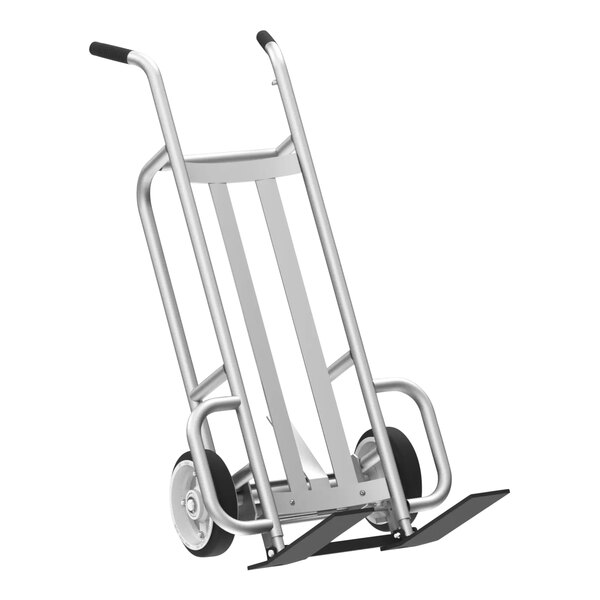 A silver Valley Craft hand truck with solid rubber wheels.