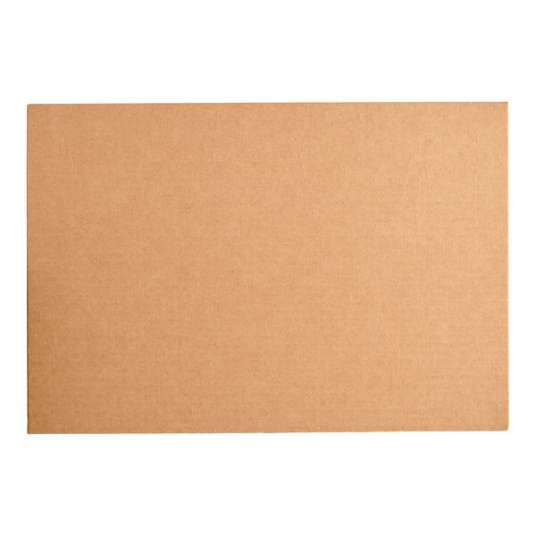 A close-up of a rectangular brown cardboard surface.