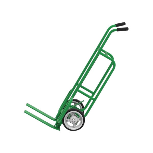 A green Valley Craft steel mini pallet truck with black wheels.