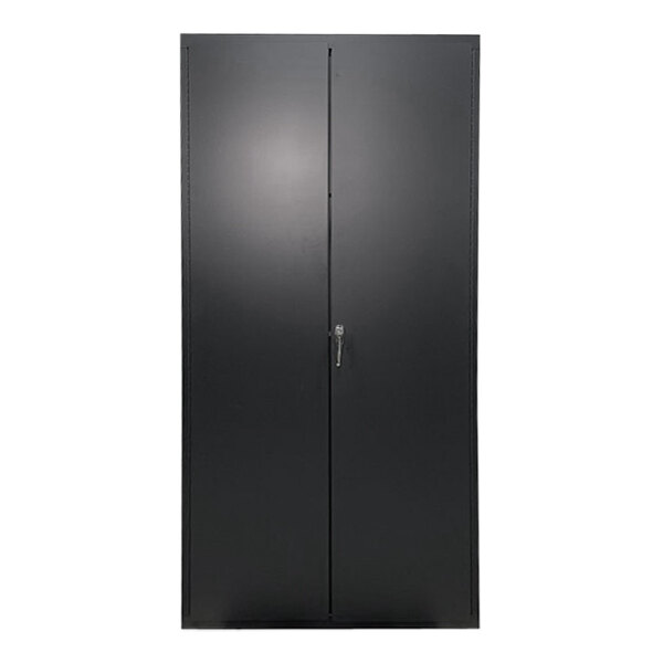 A black metal Valley Craft storage cabinet with two doors.