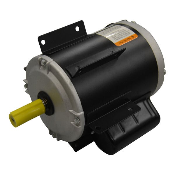 A Canarm electric motor with yellow and black parts.