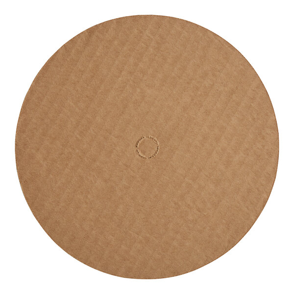 A white circular cardboard cake circle with a corrugated edge.