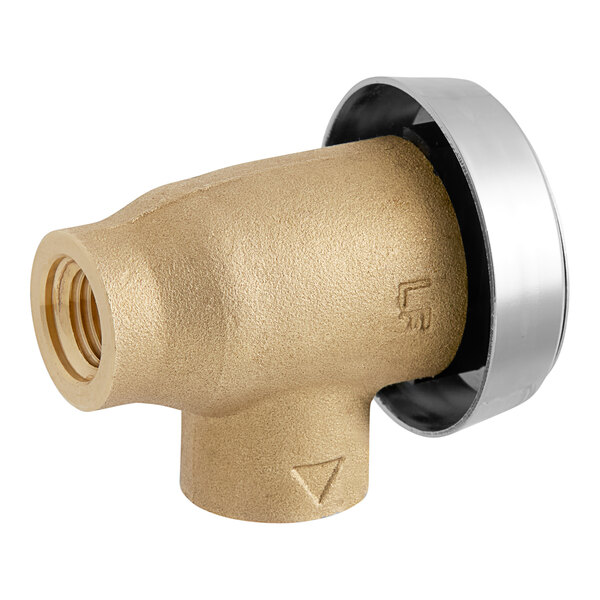 A brass Watts anti-siphon vacuum breaker with a silver cap.