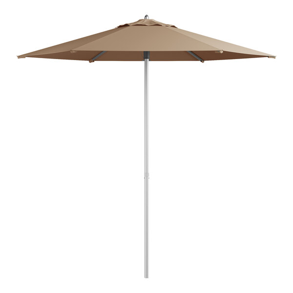 A Lancaster Table & Seating wheat umbrella with a white background.