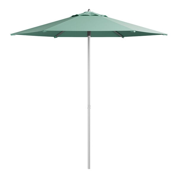 A green Lancaster Table & Seating umbrella with a white background.