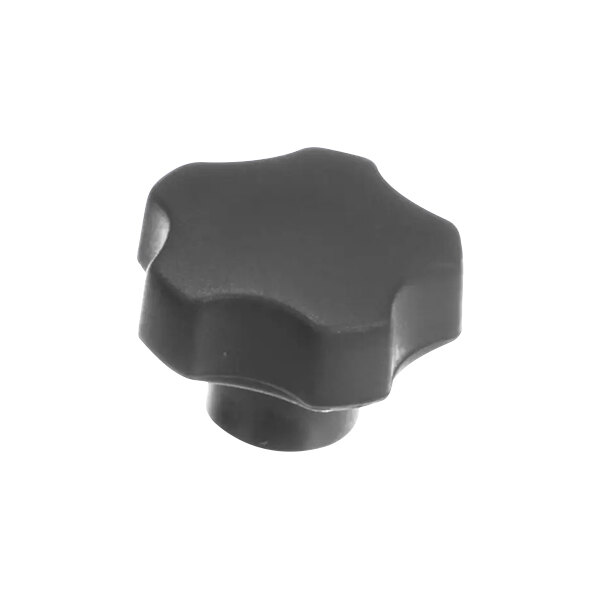 A black plastic knob with a star shape.