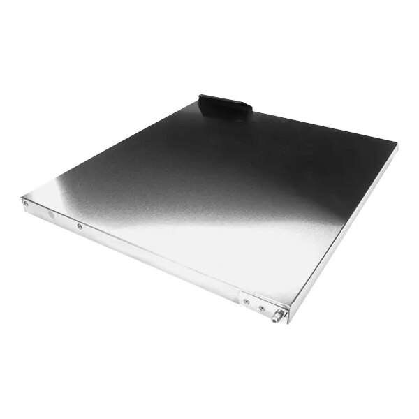 A silver rectangular Beverage-Air door assembly with a black handle.