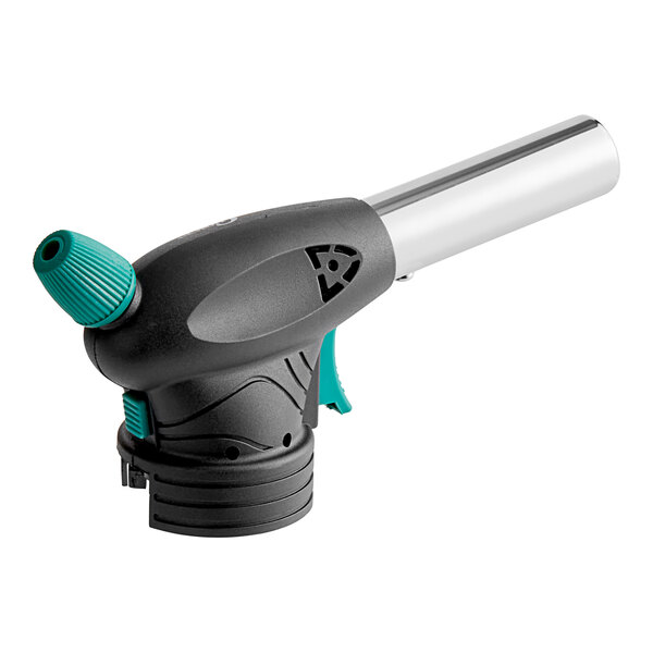 A Choice adjustable butane torch with a green handle.