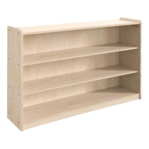 A Flash Furniture wooden 3-shelf storage unit.