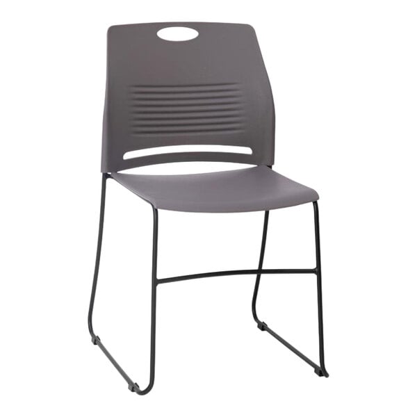 A gray Flash Furniture Hercules chair with black legs.