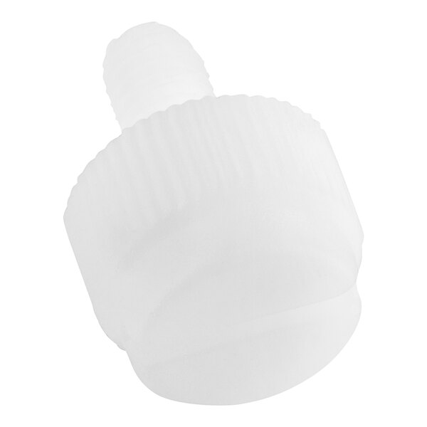 A white plastic screw cover for a Seko chemical dispensing pump.