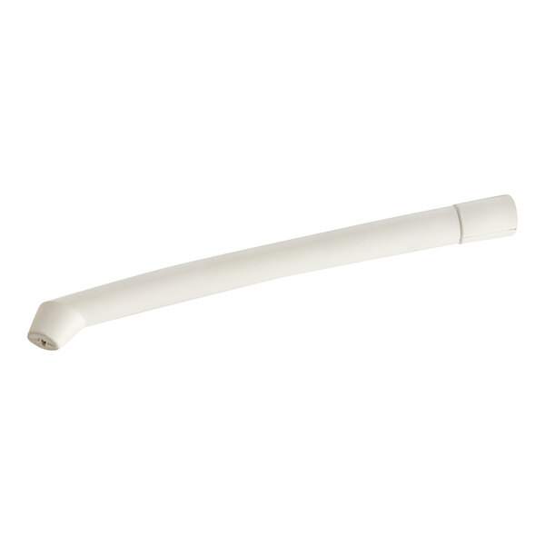 A white plastic tube nozzle with a long handle.