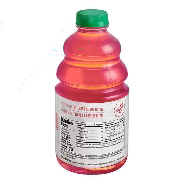 A bottle of Dr. Smoothie Watermelon Cucumber Mint Refresher juice concentrate.