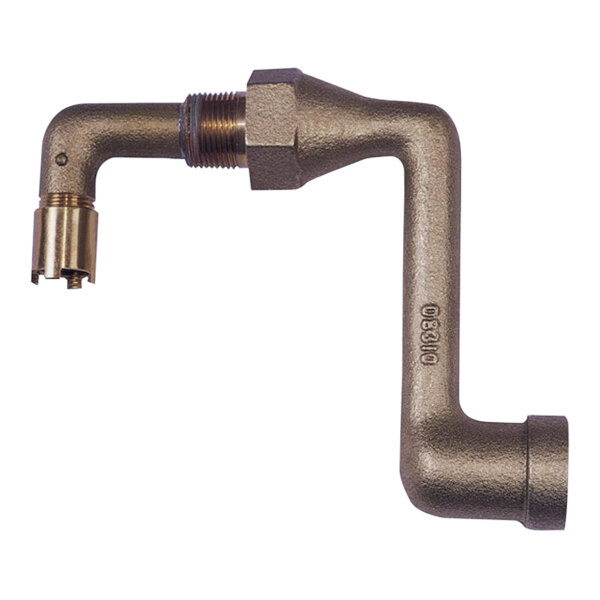 A Justrite brass pipe with a brass nut.