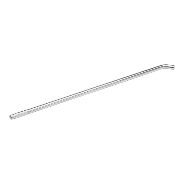A 10-inch zinc-plated straight peg bar with a slight bend at one end, used for retail display.