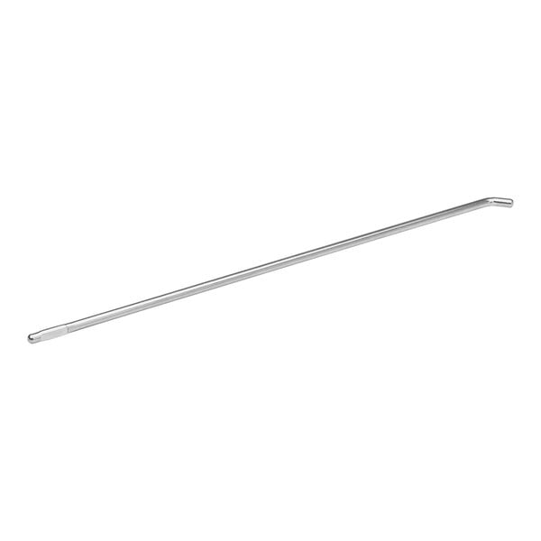 A 15-inch zinc-plated straight peg bar with a slight bend at one end, used for retail display.