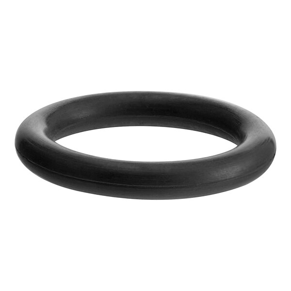 A black rubber ring with white background.