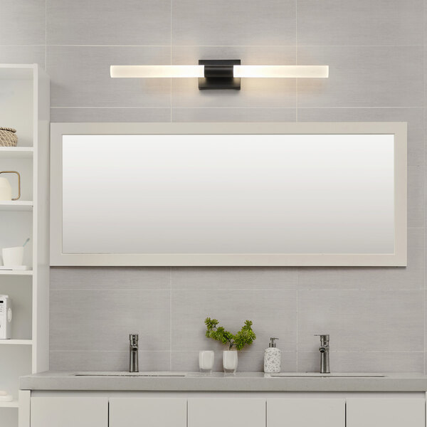 Globe 2-Light Minimalist Matte Black LED Vanity Light - 120V