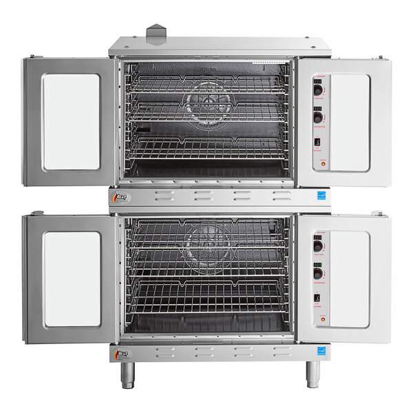 Cooking Performance Group FECD-200-E Double Deck Standard Depth Full Size Electric Convection Oven - 240V, 3 Phase, 11.9 kW