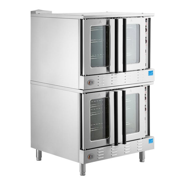 Cooking Performance Group FGC200D-ES Deep Depth Double Deck Full Size Natural Gas Convection Oven - 100,000 BTU