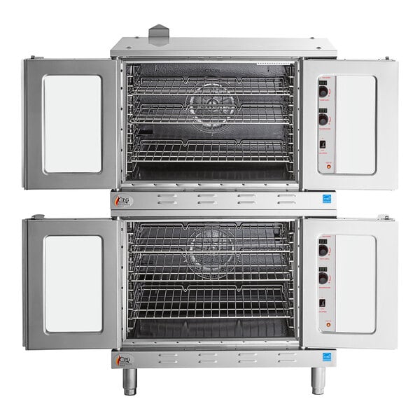 Cooking Performance Group FECD-200-B Double Deck Standard Depth Full Size Electric Convection Oven - 208V, 1 Phase, 11 kW