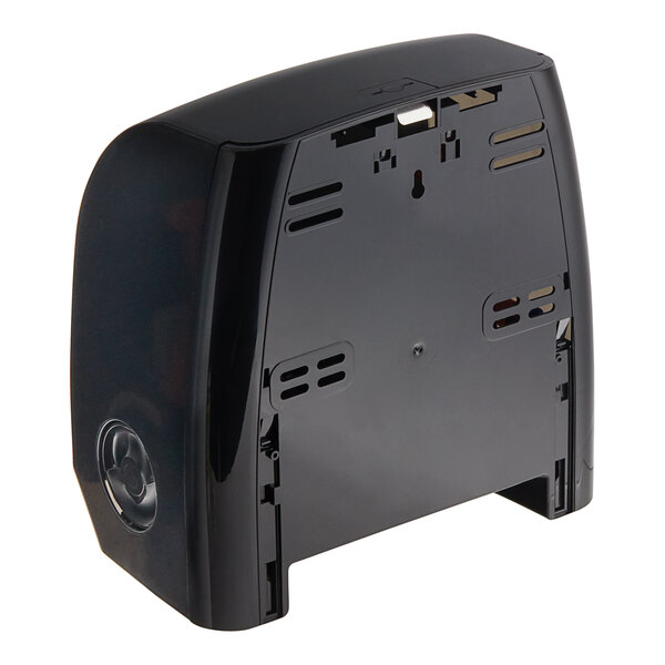 A black rectangular Scott Slimroll manual paper towel dispenser.
